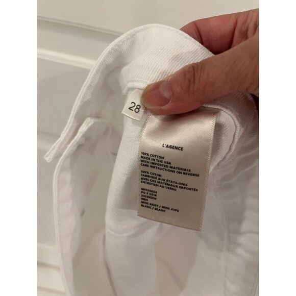NWOT L'Agence Kris White Denim Jean Mini Skirt in Blanc Size 28 - Picture 10 of 10